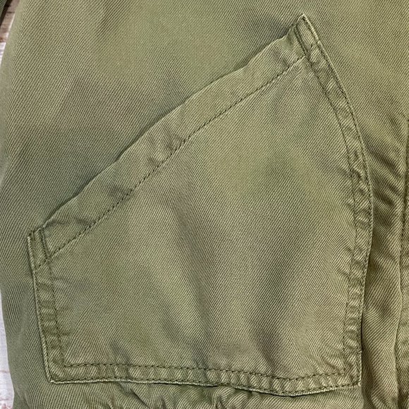 Women's Kenneth Cole Reaction Olive Green Military Bomber Jacket - Picture 4 of 6